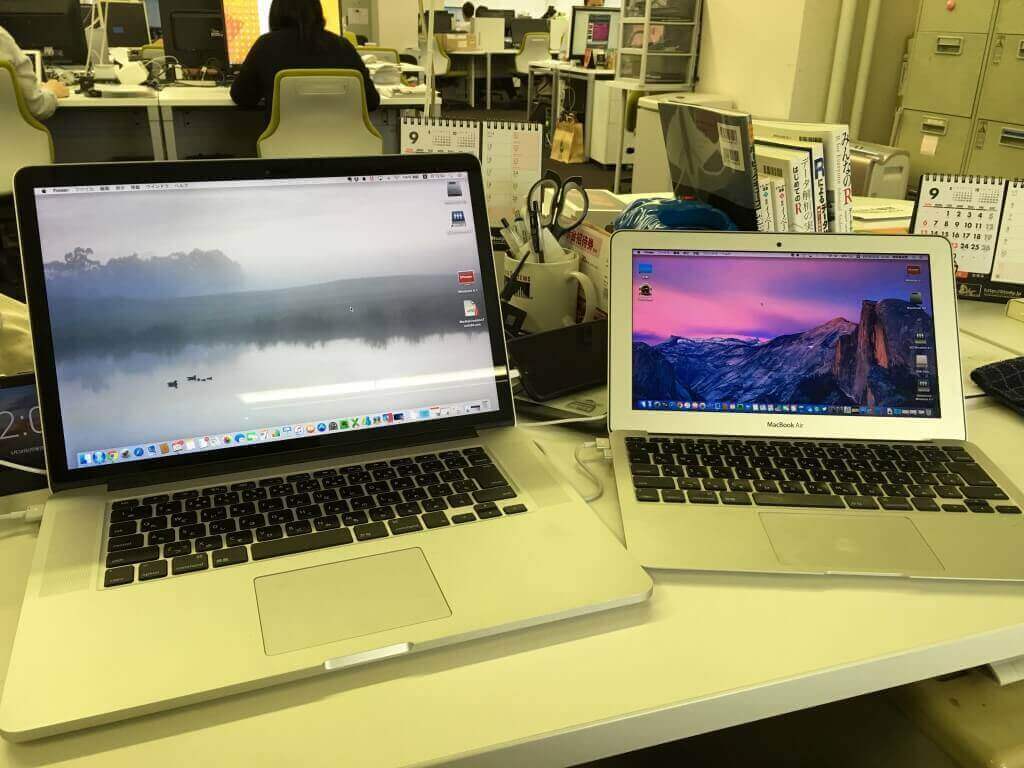 MacBook Pro 15inchとMacBook Air 11inch