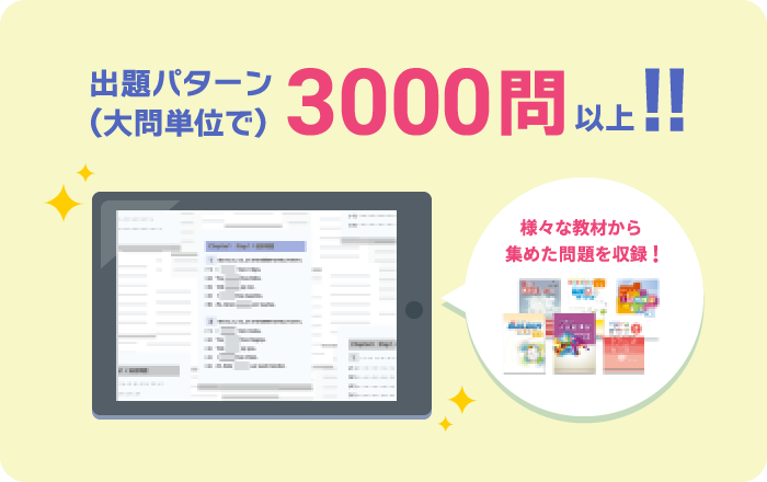 出題パターン3000問以上！